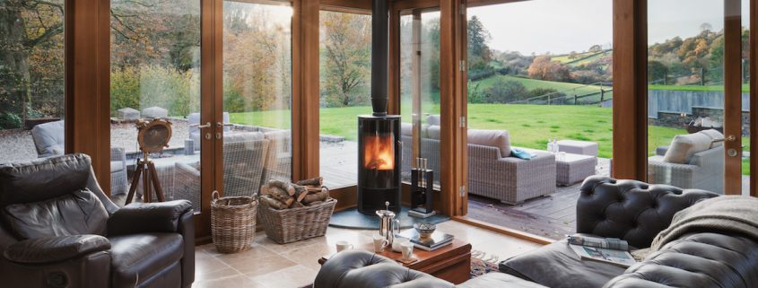 Living room extension Cozy Living room extension with a log burner